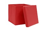 Vidaxl 325222 Storage Boxes With Covers 10 Pcs 28x28x28 Cm Red