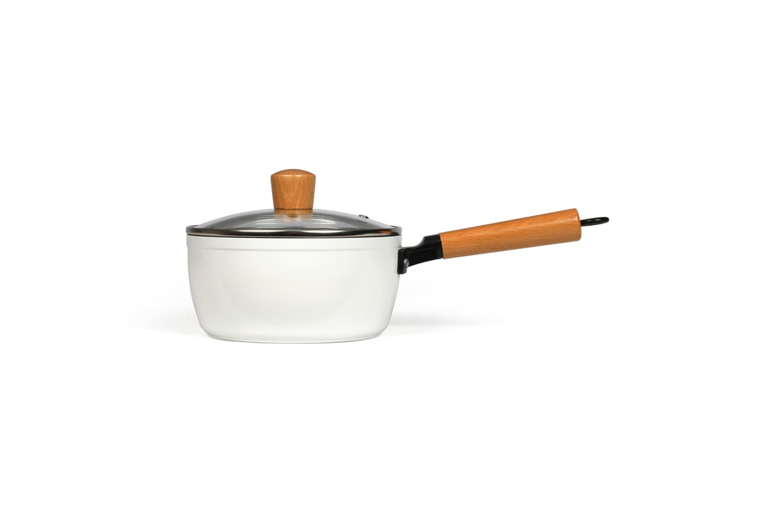 Livoo 443546 Sauce Pan With Wooden Handle 18 Cm White