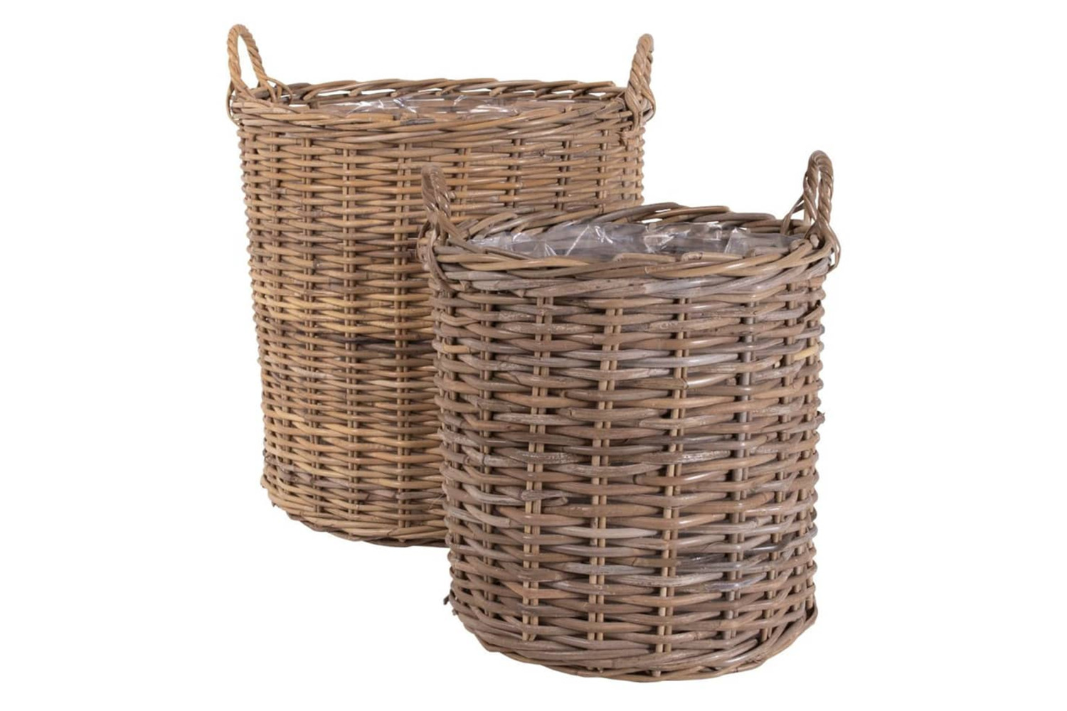 House Nordic 442781 2 Piece Round Baskets Ivy Kubu Rattan