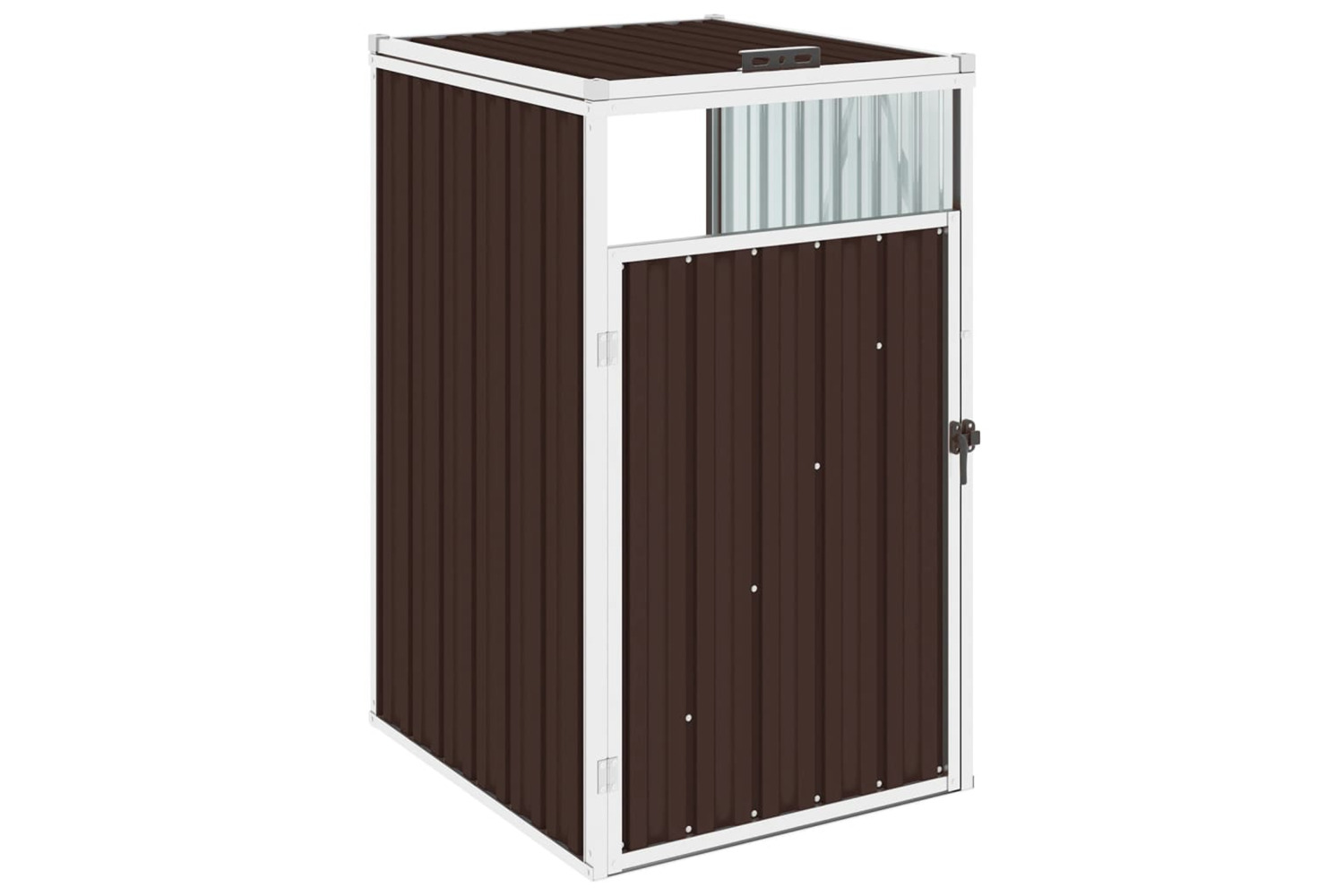 vidaXL Garbage Bin Shed Brown 72x81x121cm Steel