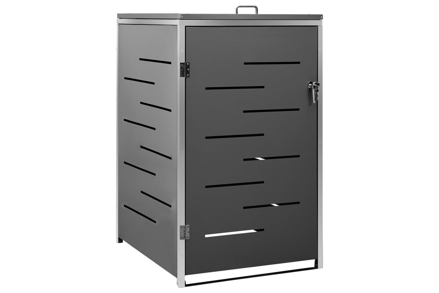 vidaXL Single Wheelie Bin Shed 69x77.5x112.5cm Stainless Steel