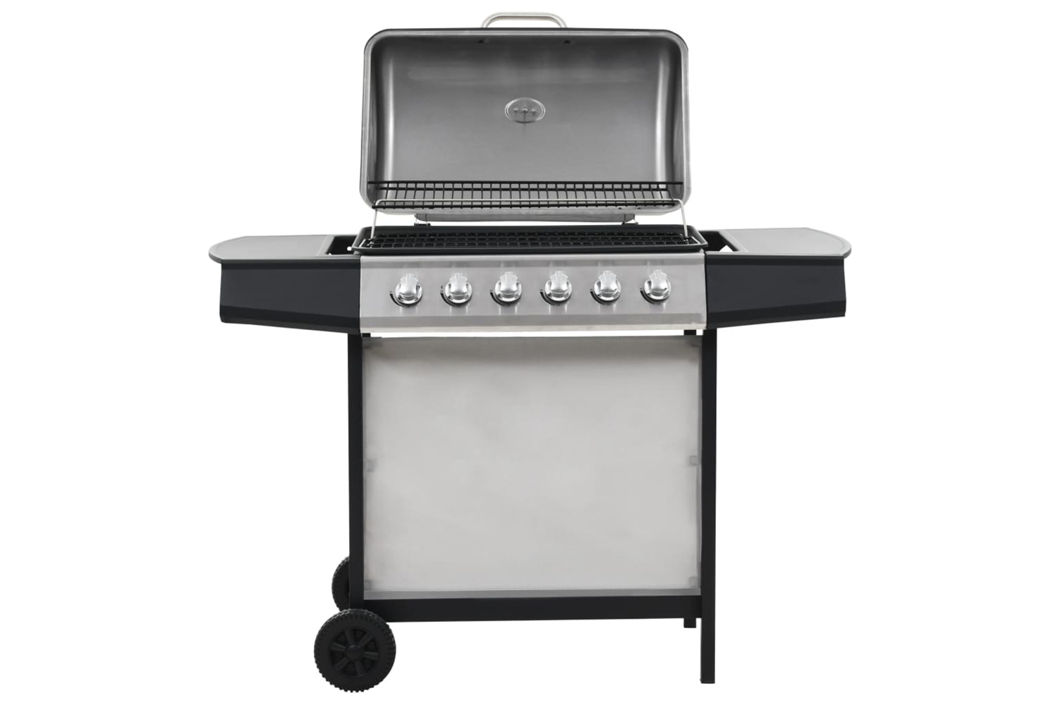 vidaXL 44286 Gas Bbq Grill With 6 Cooking Zones Stainless Steel Silver
