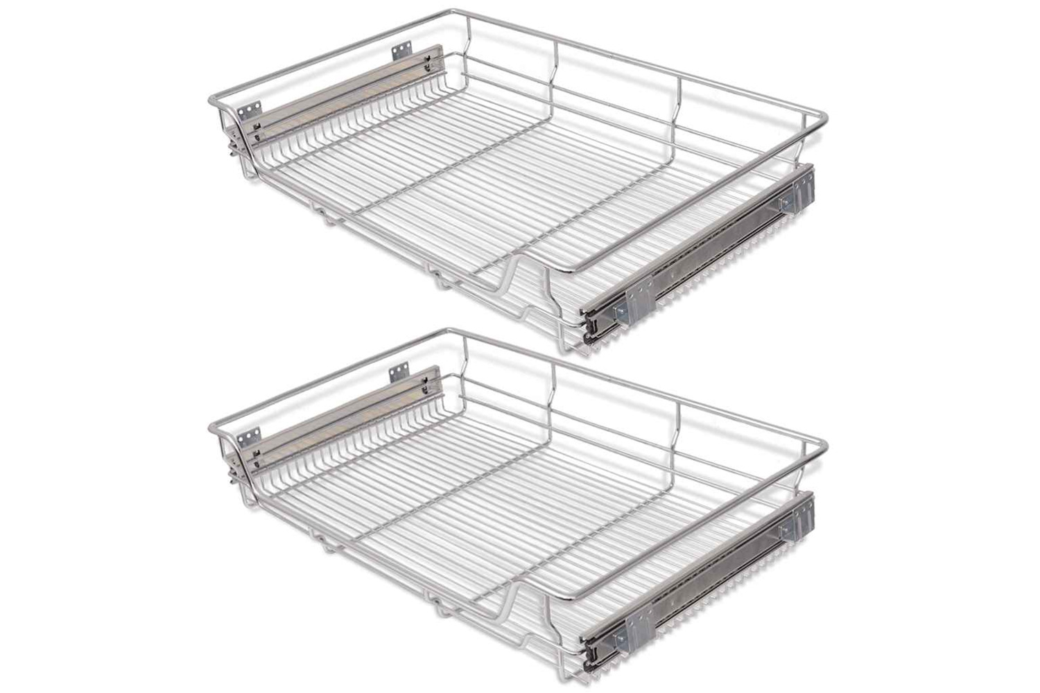 Vidaxl Pull-out Wire Baskets 2 Pcs Silver 800 Mm