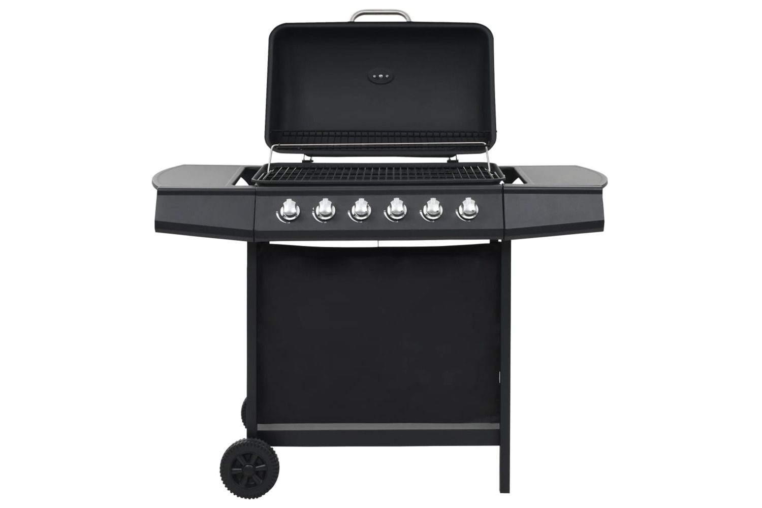 vidaXL 44281 Gas Bbq Grill With 6 Cooking Zones Steel Black