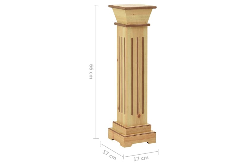 Vidaxl 323968 Classic Square Pillar Plant Stand Light Wood 17x17x66 Cm Mdf