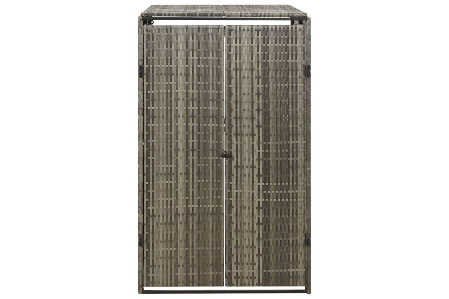 vidaXL 319864 Single Wheelie Bin Shed Grey 70x80x117cm Poly Rattan