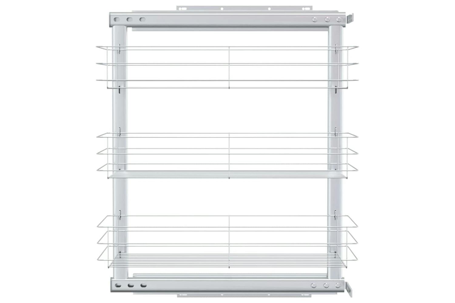 Vidaxl 50969 3-tier Pull-out Kitchen Wire Basket Silver 47x25x56 Cm