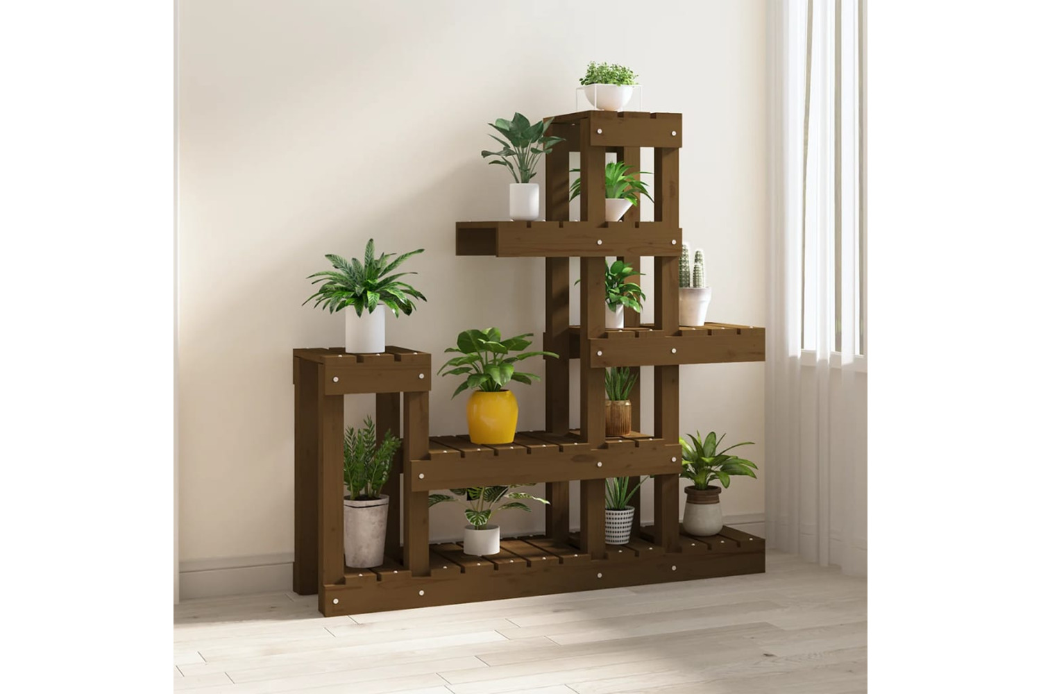 vidaXL 822105 Plant Stand Honey Brown 92x25x97cm Solid Wood Pine