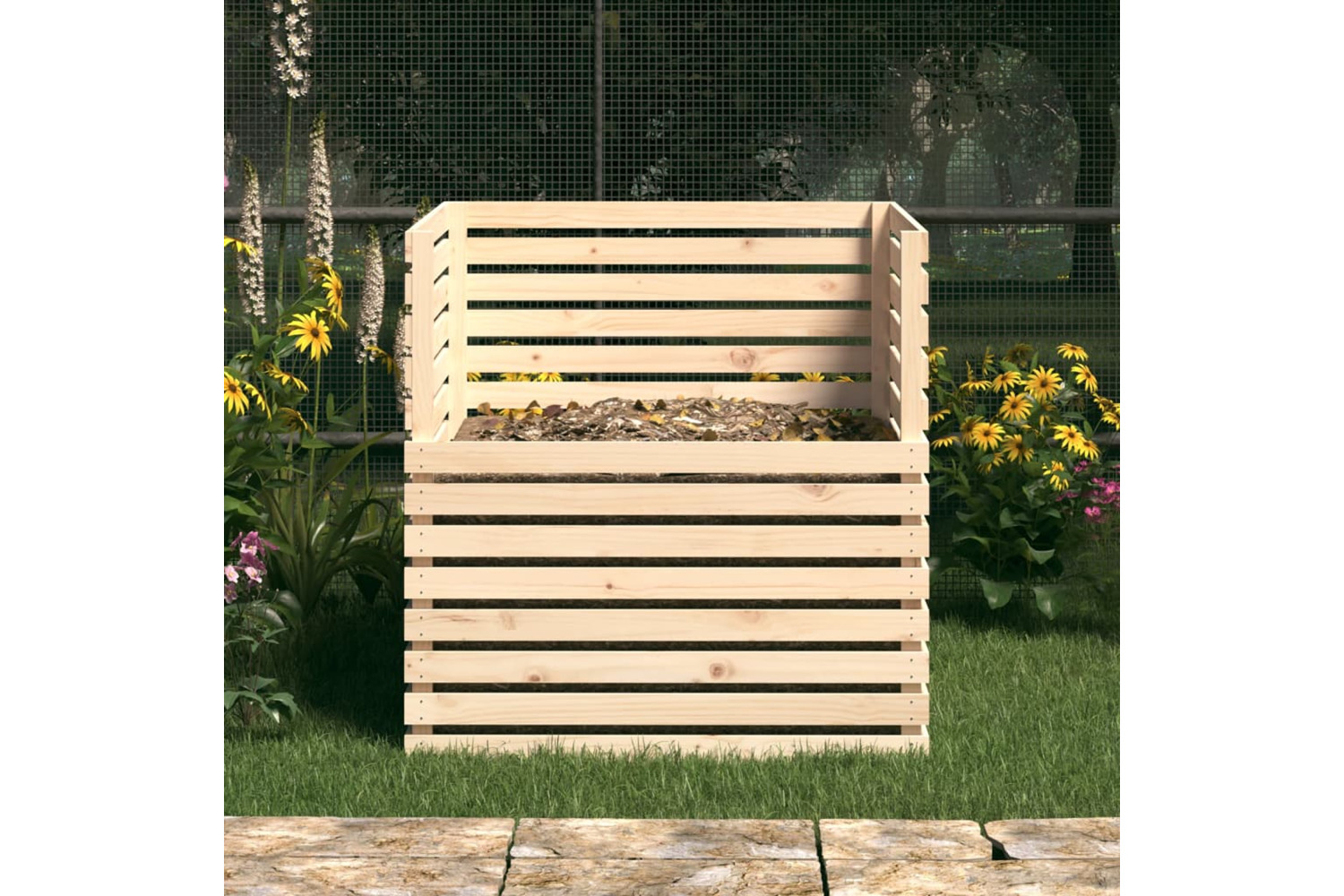 vidaXL 822192 Composter 100x100x102cm Solid Wood Pine