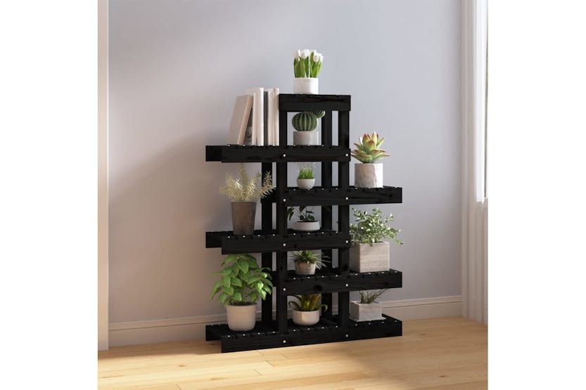 Vidaxl 822091 Plant Stand Black 85x25x109.5 Cm Solid Wood Pine