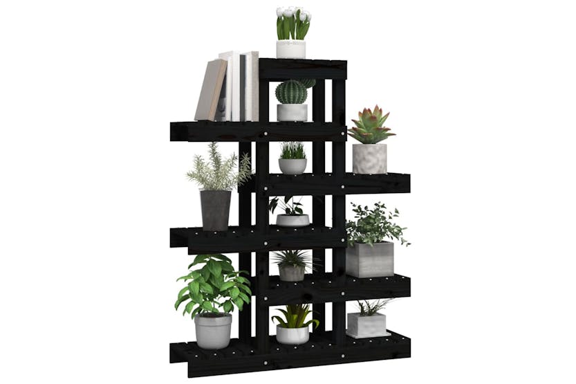 Vidaxl 822091 Plant Stand Black 85x25x109.5 Cm Solid Wood Pine