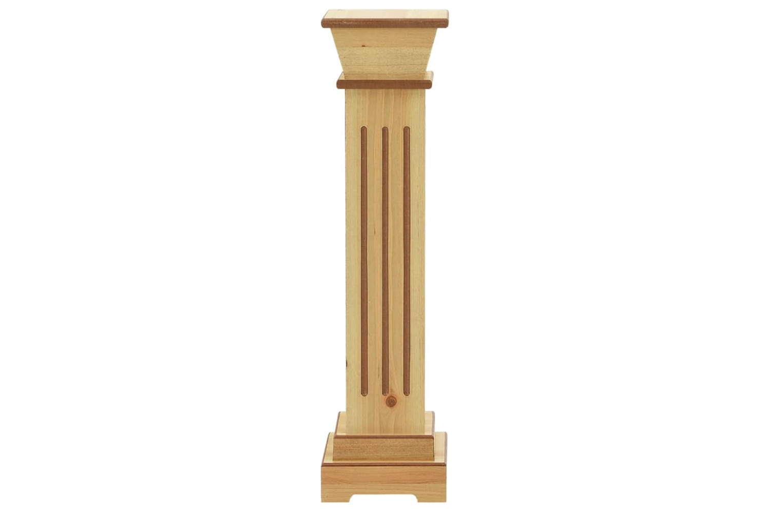 vidaXL 323968 Classic Square Pillar Plant Stand Light Wood 17x17x66cm Mdf