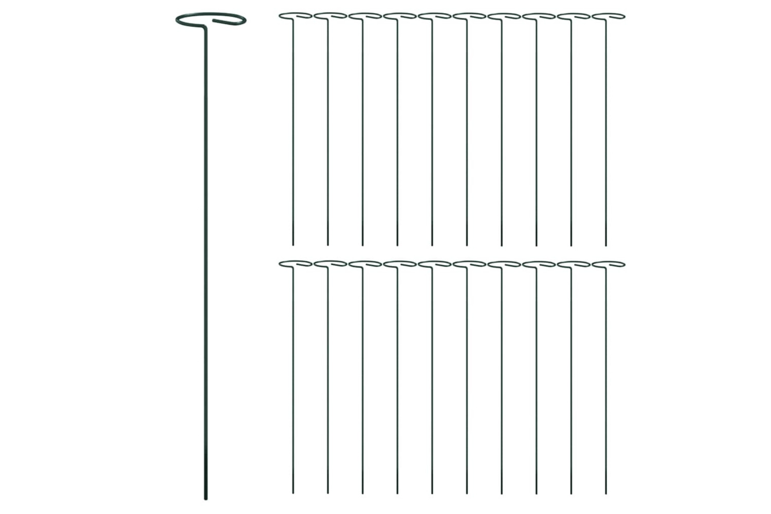 vidaXL 319362 Garden Plant Stakes 20 Pcs Black 40cm Steel