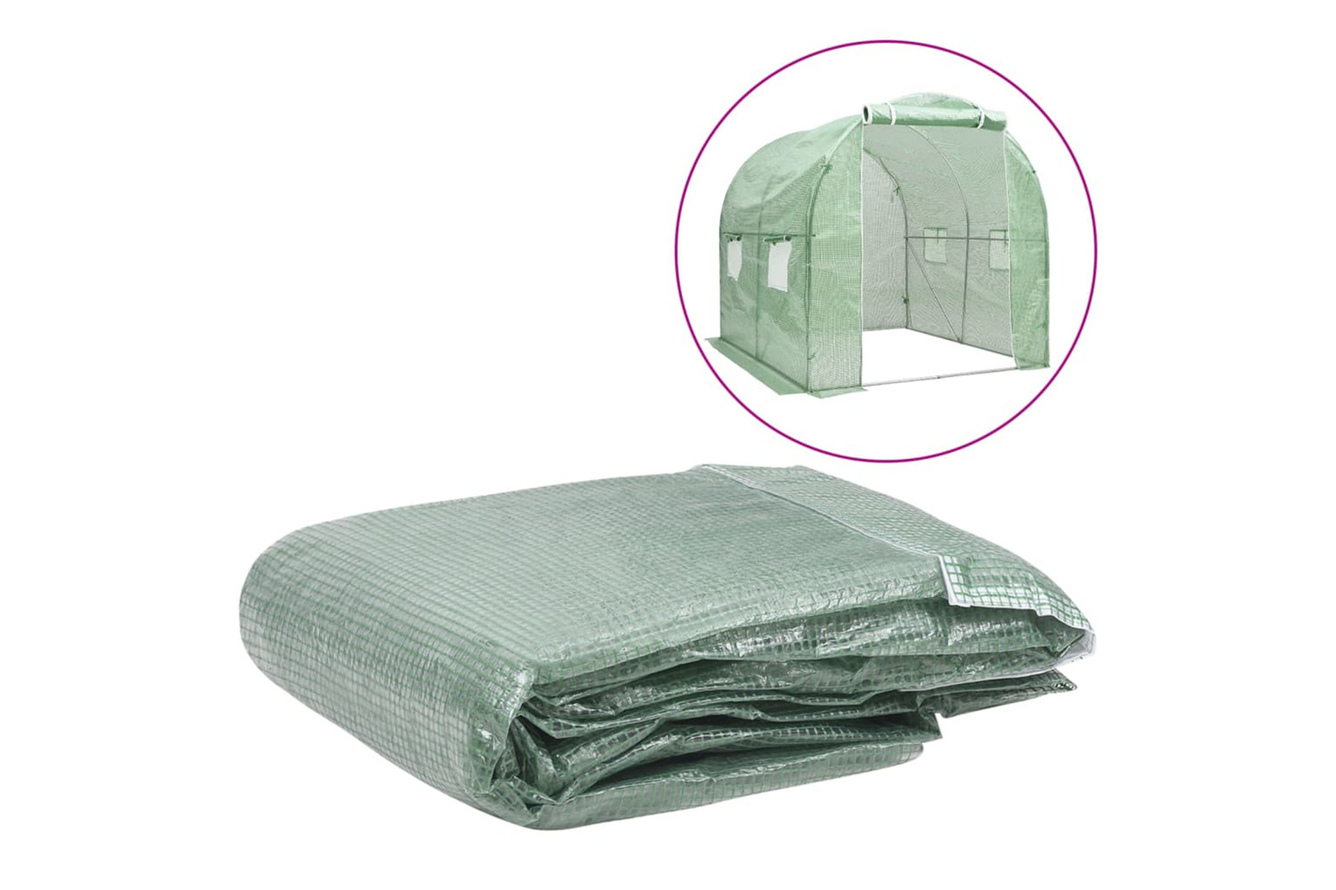 vidaXL 316447 Greenhouse Replacement Cover (4 m²) 200x200x200cm Green