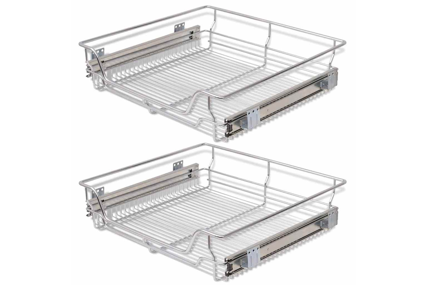 Vidaxl Pull-out Wire Baskets 2 Pcs Silver 600 Mm
