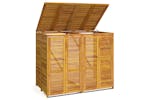 Vidaxl 3155239 Double Garbage Bin Shed 140x89x117 Cm Solid Wood Acacia