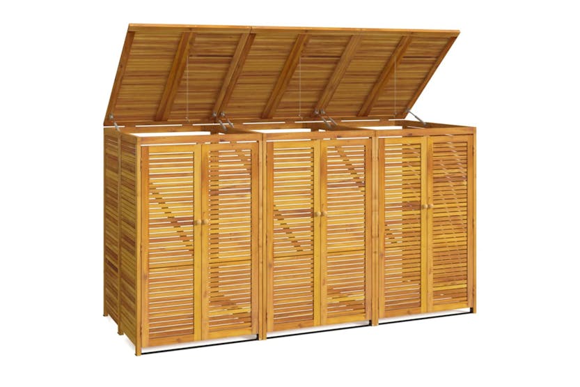 Vidaxl 3155240 Triple Garbage Bin Shed 210x89x117 Cm Solid Wood Acacia