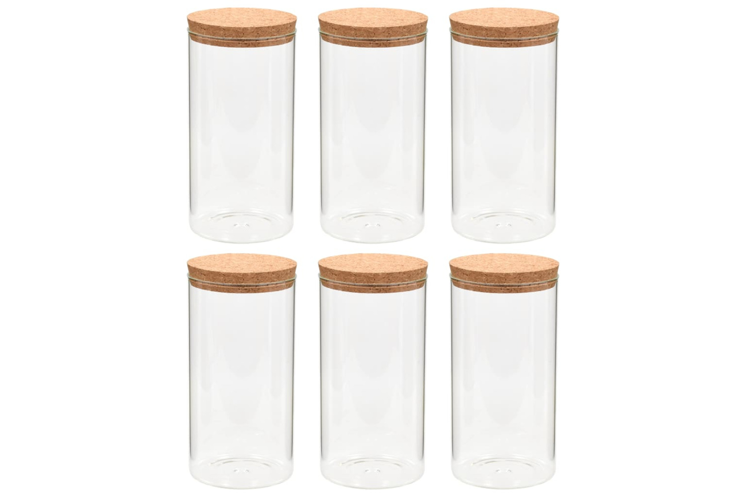 vidaXL 50841 Storage Glass Jars With Cork Lid 6 Pcs 1400 Ml