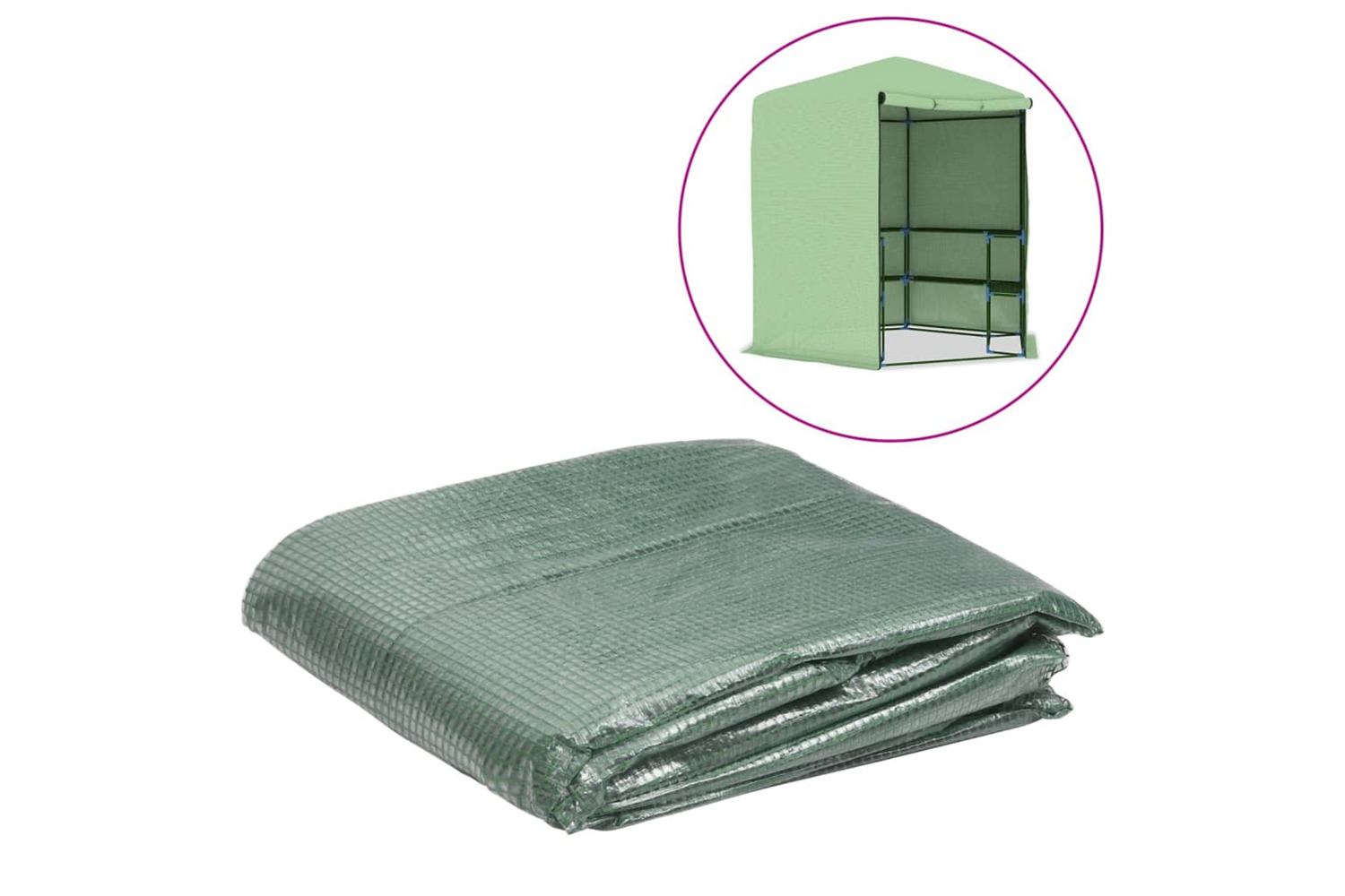 vidaXL 316450 Greenhouse Replacement Cover (6.5025 m²) 255x255x194cm Green