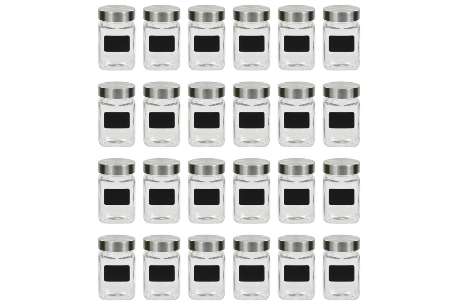 Vidaxl 50856 Storage Jars With Sticker 24 Pcs 300 Ml