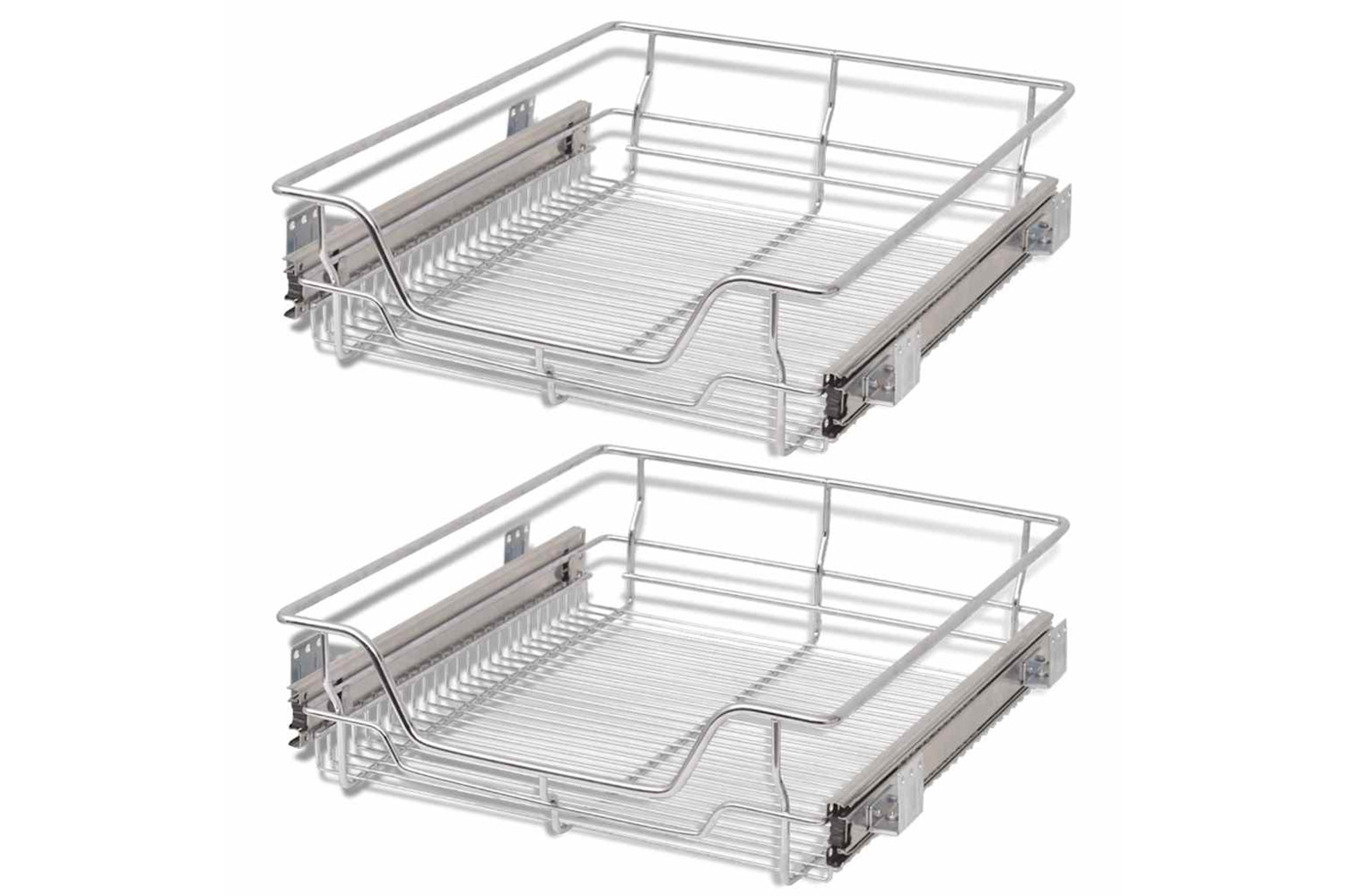 Vidaxl Pull-out Wire Baskets 2 Pcs Silver 500 Mm