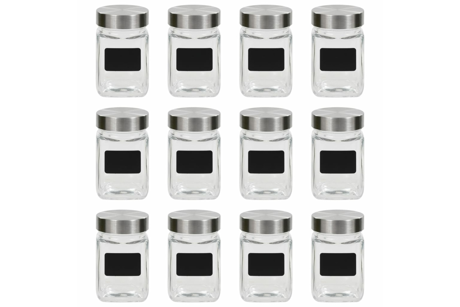 vidaXL 50855 Storage Jars With Sticker 12 Pcs 300 Ml