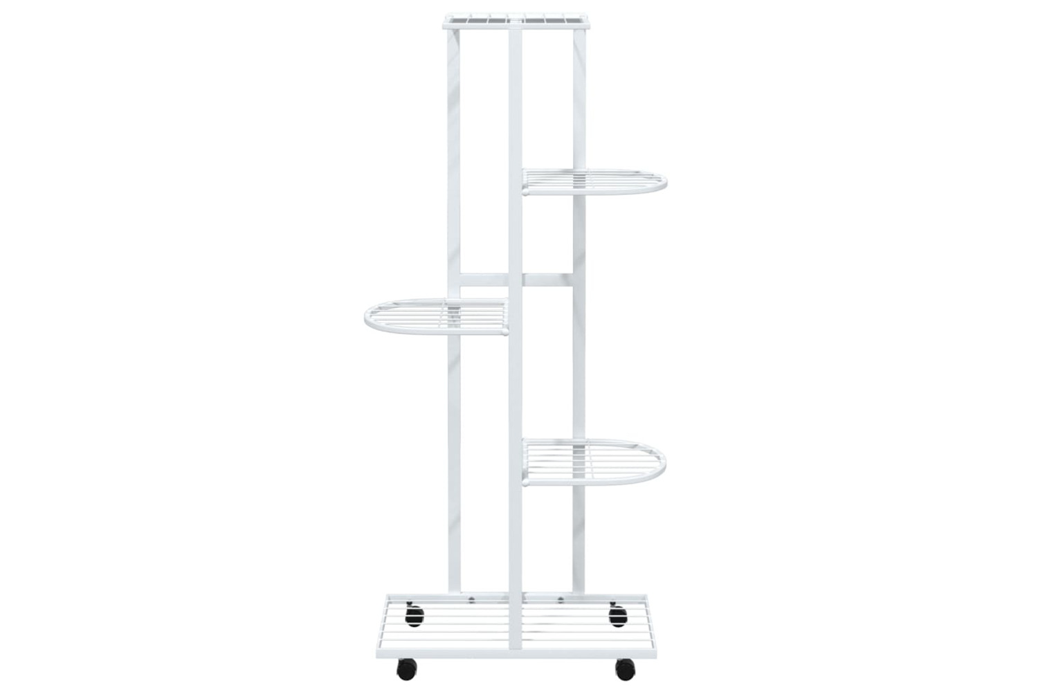 vidaXL 343118 5-floor Flower Stand With Wheels 44x23x100cm White Iron