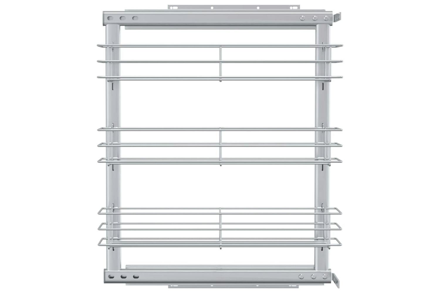 Vidaxl 50968 3-tier Pull-out Kitchen Wire Basket Silver 47x15.5x55.5 Cm