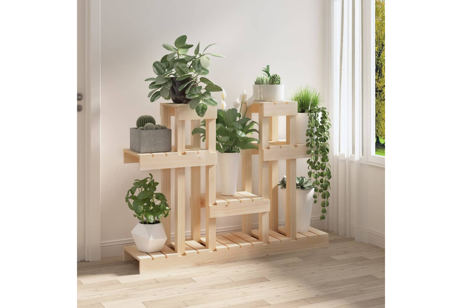 vidaXL 822097 Plant Stand 104.5x25x77.5cm Solid Wood Pine
