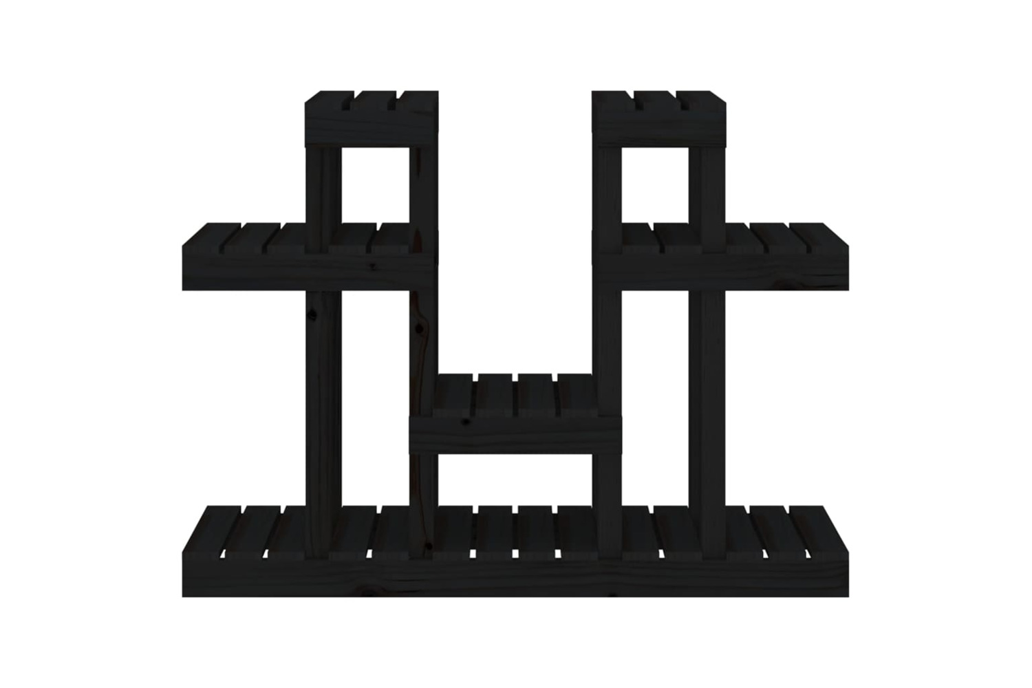 vidaXL 822101 Plant Stand Black 104.5x25x77.5cm Solid Wood Pine