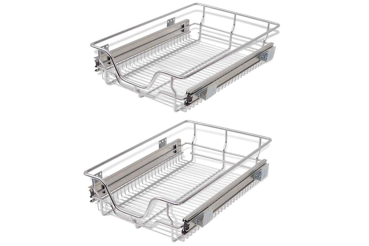 Vidaxl Pull-out Wire Baskets 2 Pcs Silver 400 Mm