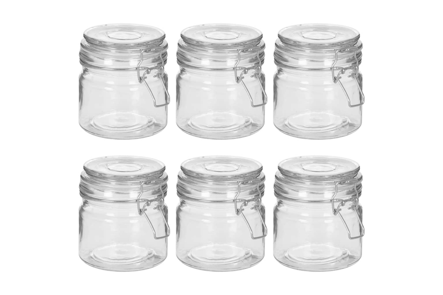 vidaXL 50848 Storage Jars With Clip Closure 6 Pcs 500 Ml
