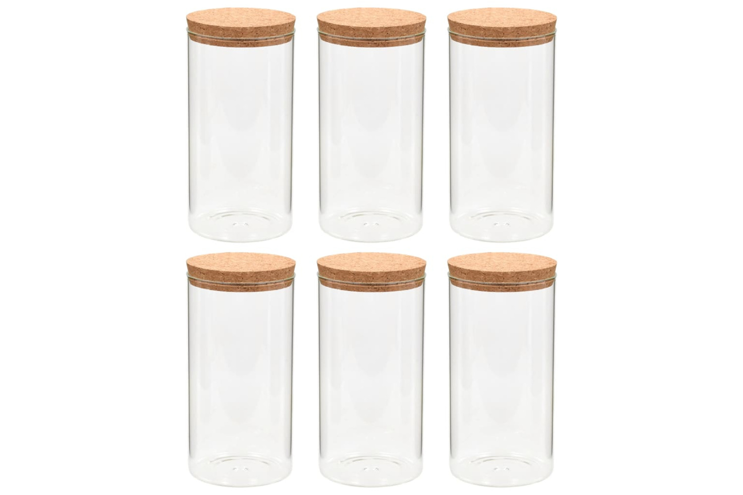 vidaXL 50840 Storage Glass Jars With Cork Lid 6 Pcs 1100 Ml