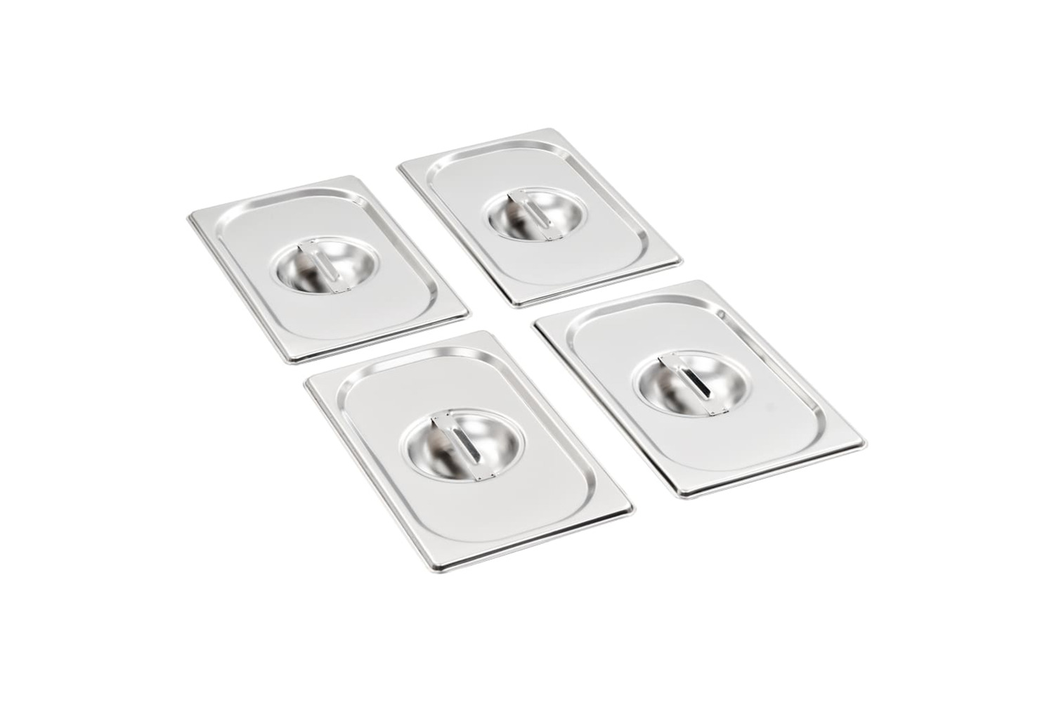 vidaXL 50905 Lids For Gn 1/4 Pan 4 Pcs Stainless Steel