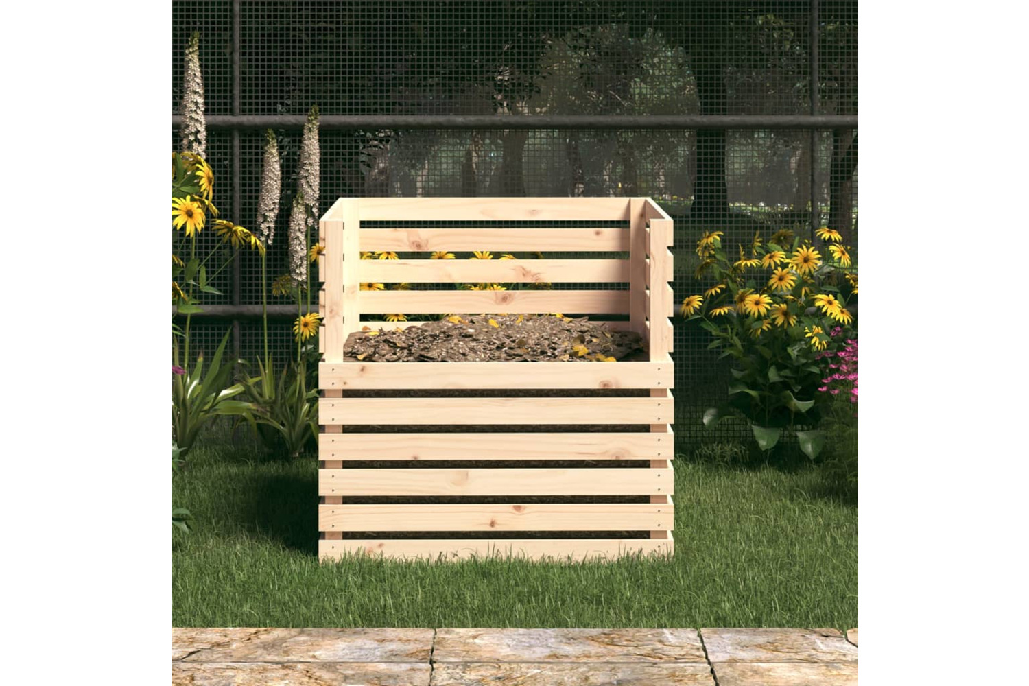 vidaXL 822187 Composter 80x80x78cm Solid Wood Pine