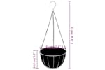 Vidaxl 3188014 Hanging Basket Brackets With Planters 4 Pcs Black Steel