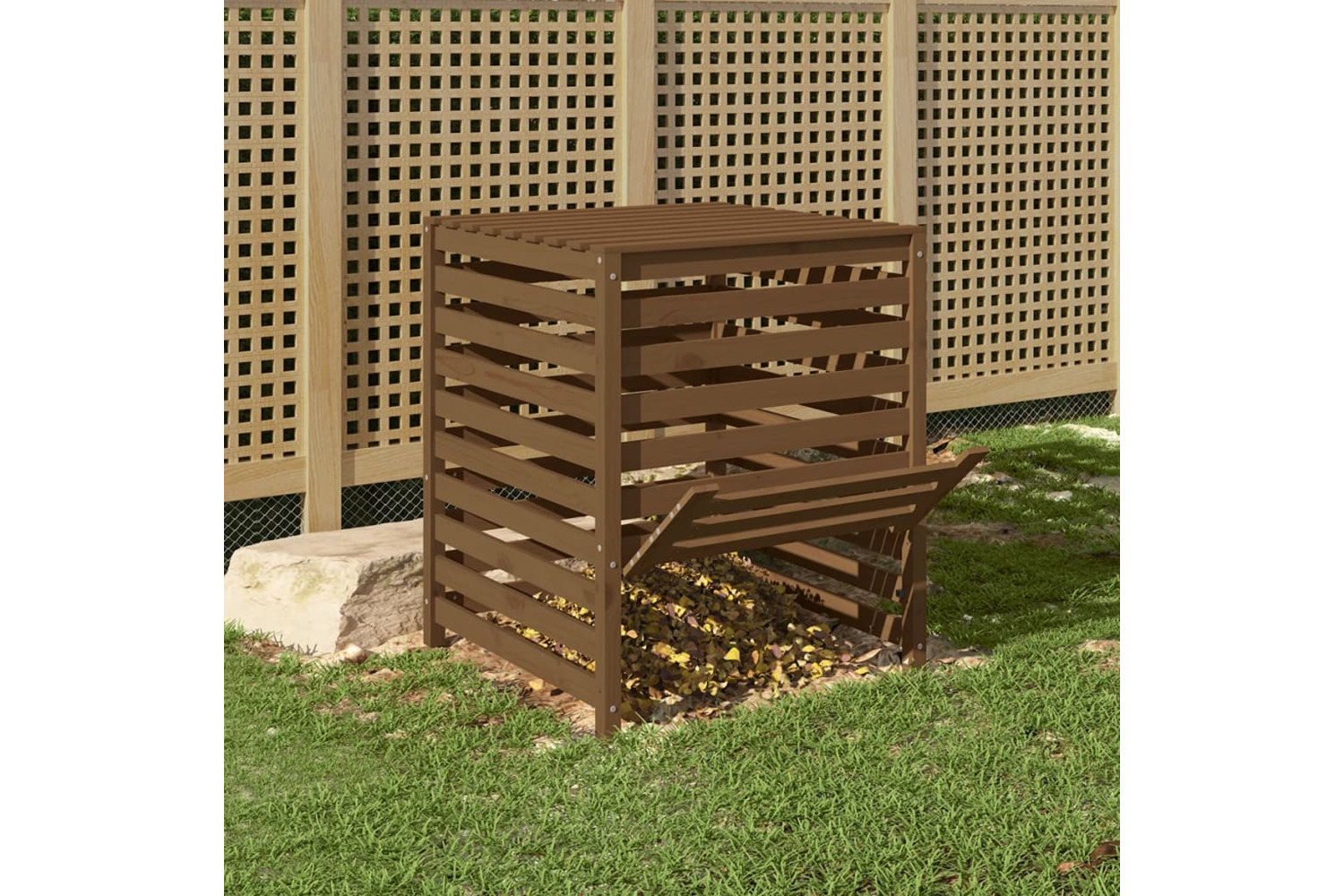 vidaXL 823818 Composter Honey Brown 82.5x82.5x99.5cm Solid Wood Pine