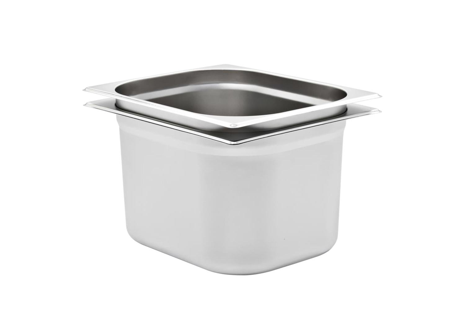 vidaXL 50890 Gastronorm Containers 2 Pcs Gn 1/2 200mm Stainless Steel
