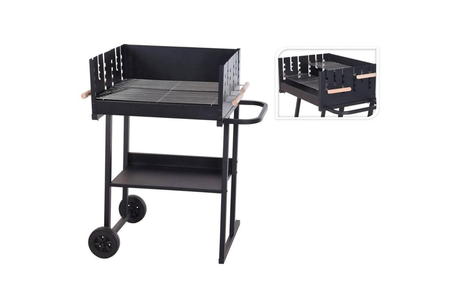 Progarden 436258 Charcoal Barbecue Rectangle Black