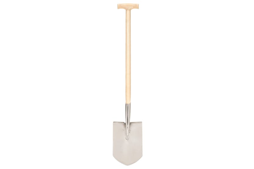 Vidaxl 146147 Garden Point Shovel T Grip Stainless Steel And Ashwood