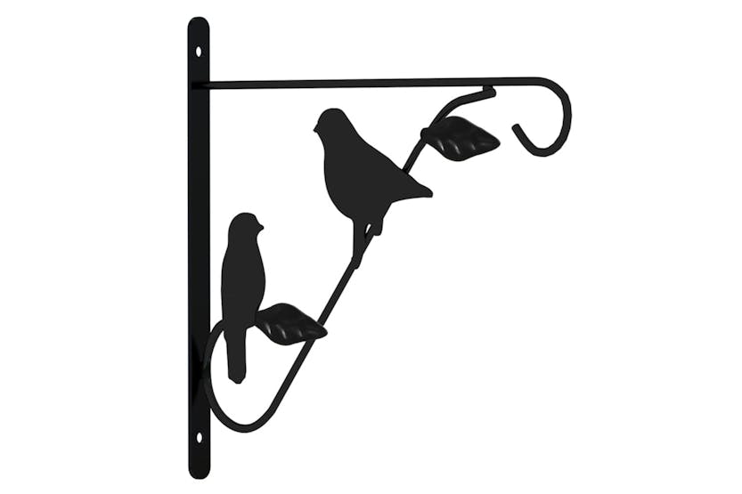 Vidaxl 3188014 Hanging Basket Brackets With Planters 4 Pcs Black Steel