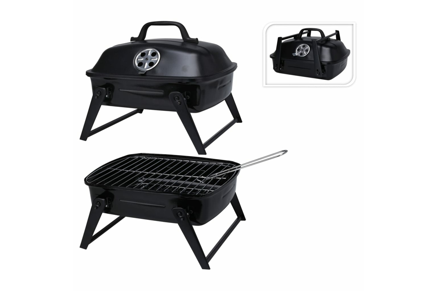 Progarden 445902 Bbq Portable Grill Black