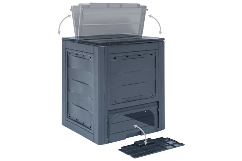 Vidaxl 278919 Garden Composters 2 Pcs Grey 60x60x73cm 520 L