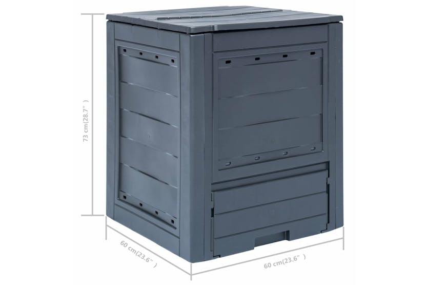 Vidaxl 278919 Garden Composters 2 Pcs Grey 60x60x73cm 520 L