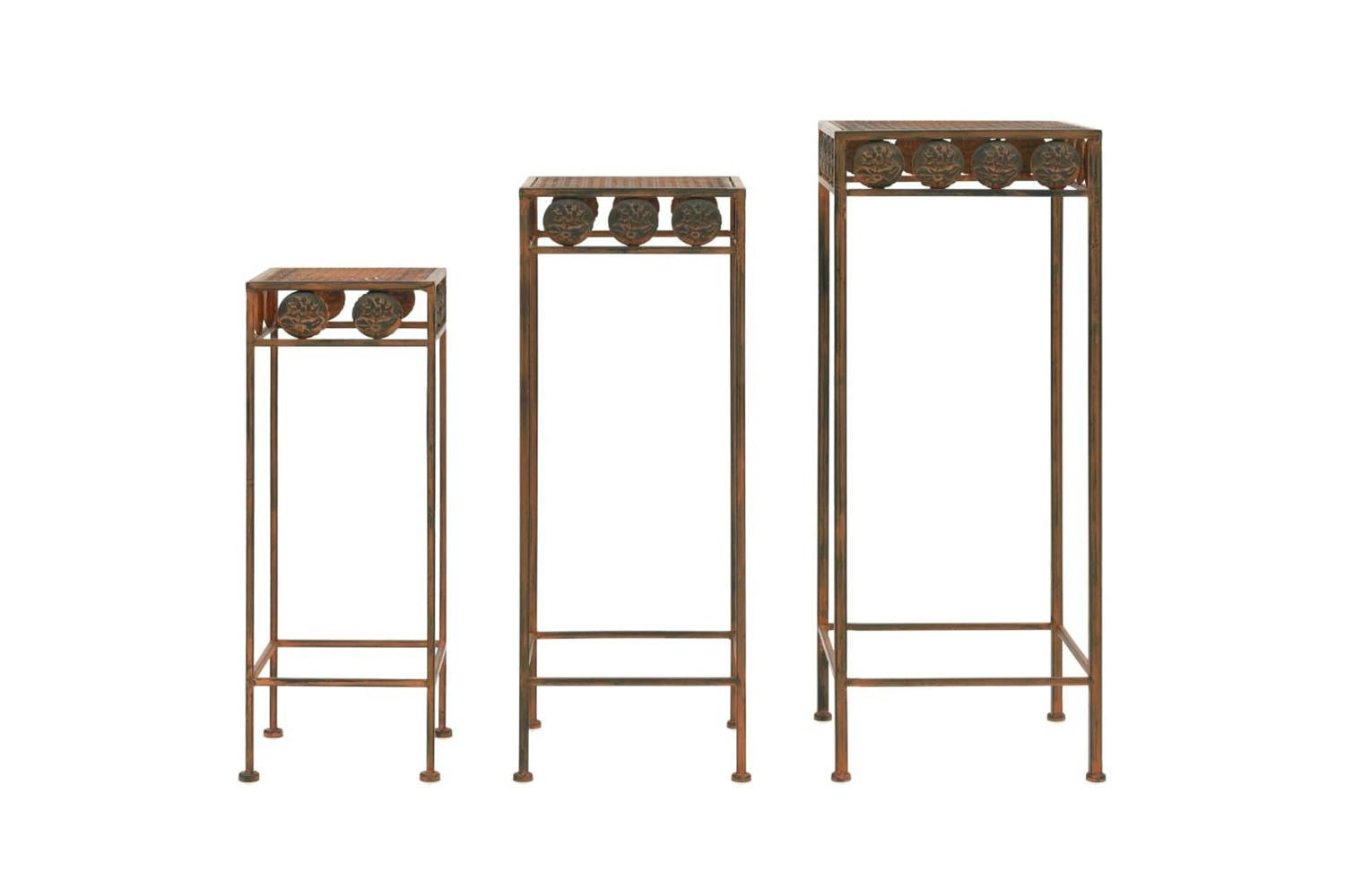 Vidaxl 245928 Plant Stand Set 3 Pieces Vintage Style Metal Rusty