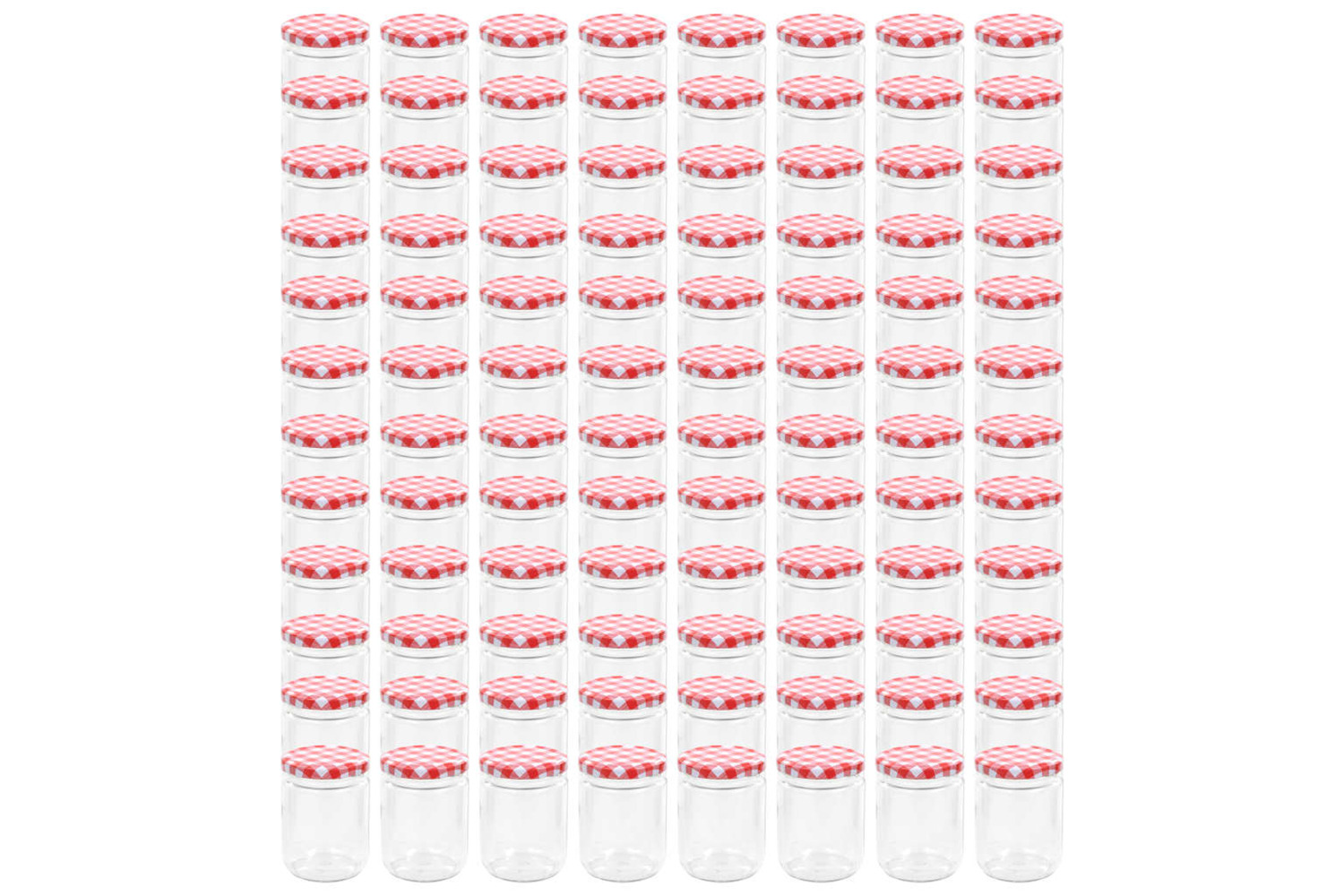 vidaXL 50799 Glass Jam Jars With White And Red Lid 96 Pcs 230 Ml