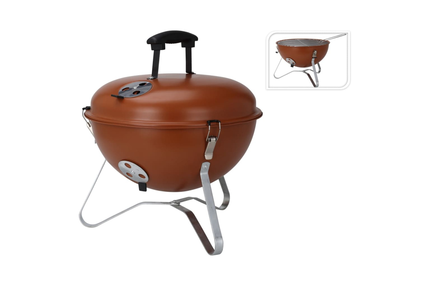 Progarden 445910 Bbq Grill Ball Shape 37 Cm Orange