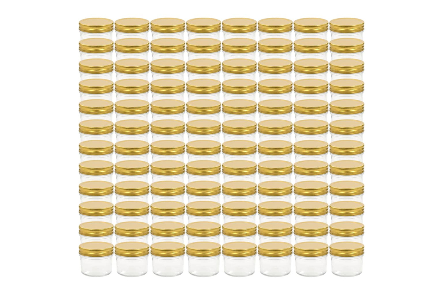 vidaXL 50797 Glass Jam Jars With Gold Lid 96 Pcs 110 Ml
