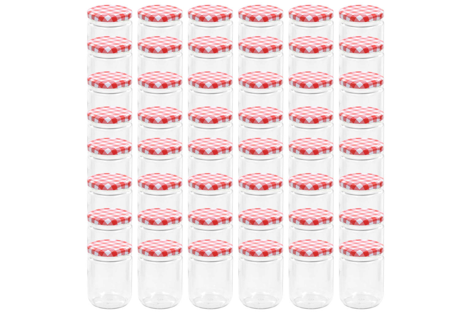 vidaXL 50798 Glass Jam Jars With White And Red Lid 48 Pcs 230 Ml