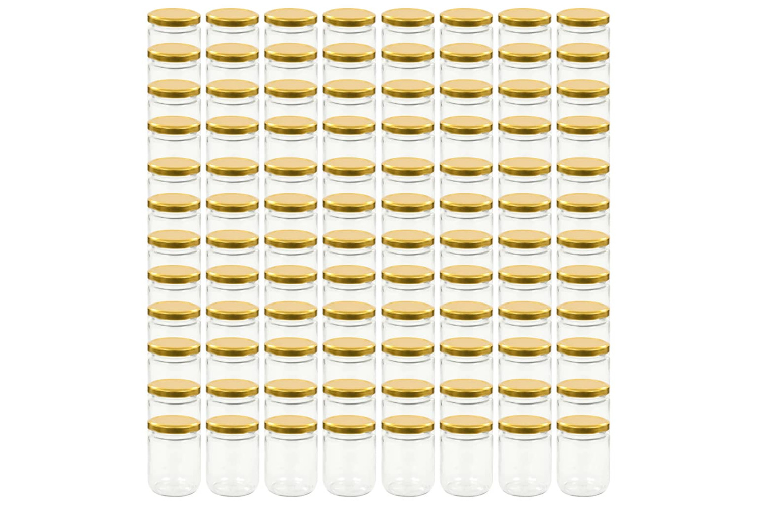 vidaXL 50803 Glass Jam Jars With Gold Lid 96 Pcs 230 Ml